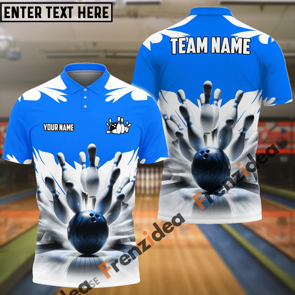 Frenzidea Bowling And Pins Ice Age Pattern Customized Name 3D Shirt (5 Colors)
