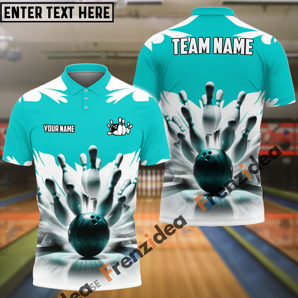 Frenzidea Bowling And Pins Ice Age Pattern Customized Name 3D Shirt (5 Colors)