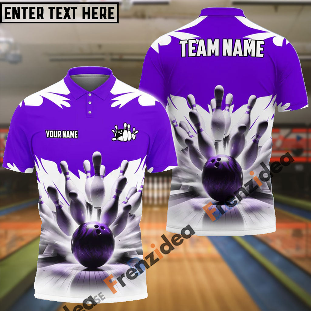 Frenzidea Bowling And Pins Ice Age Pattern Customized Name 3D Shirt (5 Colors)