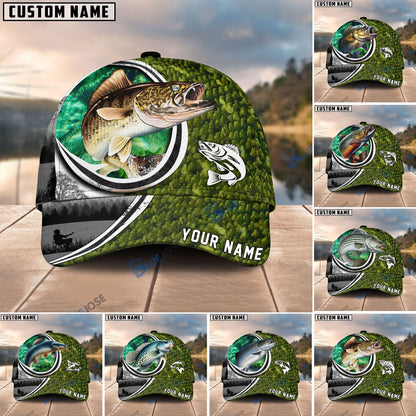Frenzidea Fishing Heart Hook Personalized Cap (Bass, Striped Bass, Catfish, Trout, Crappie, Salmon, Walleye)