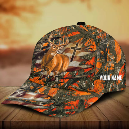 Frenzidea Premium Cross And Deer 3D Personalized Multicolor Cap
