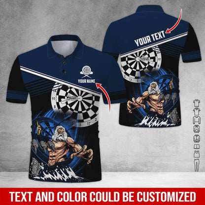 Frenzidea Poseidon Darts Personalized Name 3D Shirt (12 Colors)