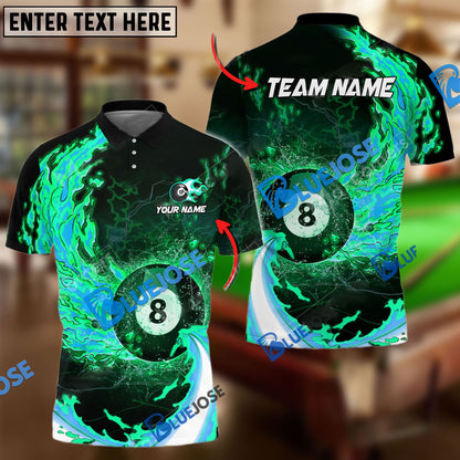 Frenzidea Billiards Ball 8 Breath Of Fire Personalized Name, Team Name Unisex Shirt ( 6 Colors )