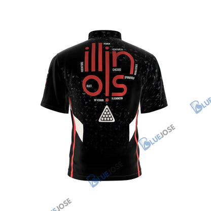 Frenzidea Illinois Billiards Personalized Name Shirt