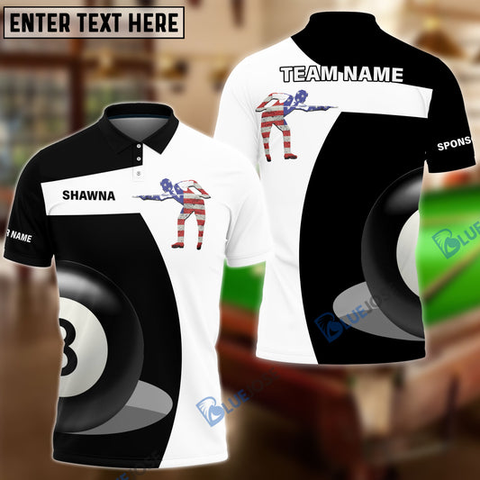 frenzidea Billiards Black And White Team name, Personalized Name, Sponsor Name 3D Shirt