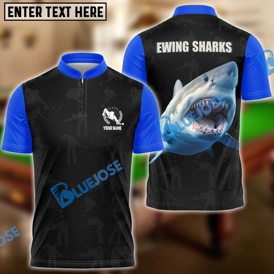 Frenzidea Billiards Sharks Personalized Name, Team Name Unisex Shirt