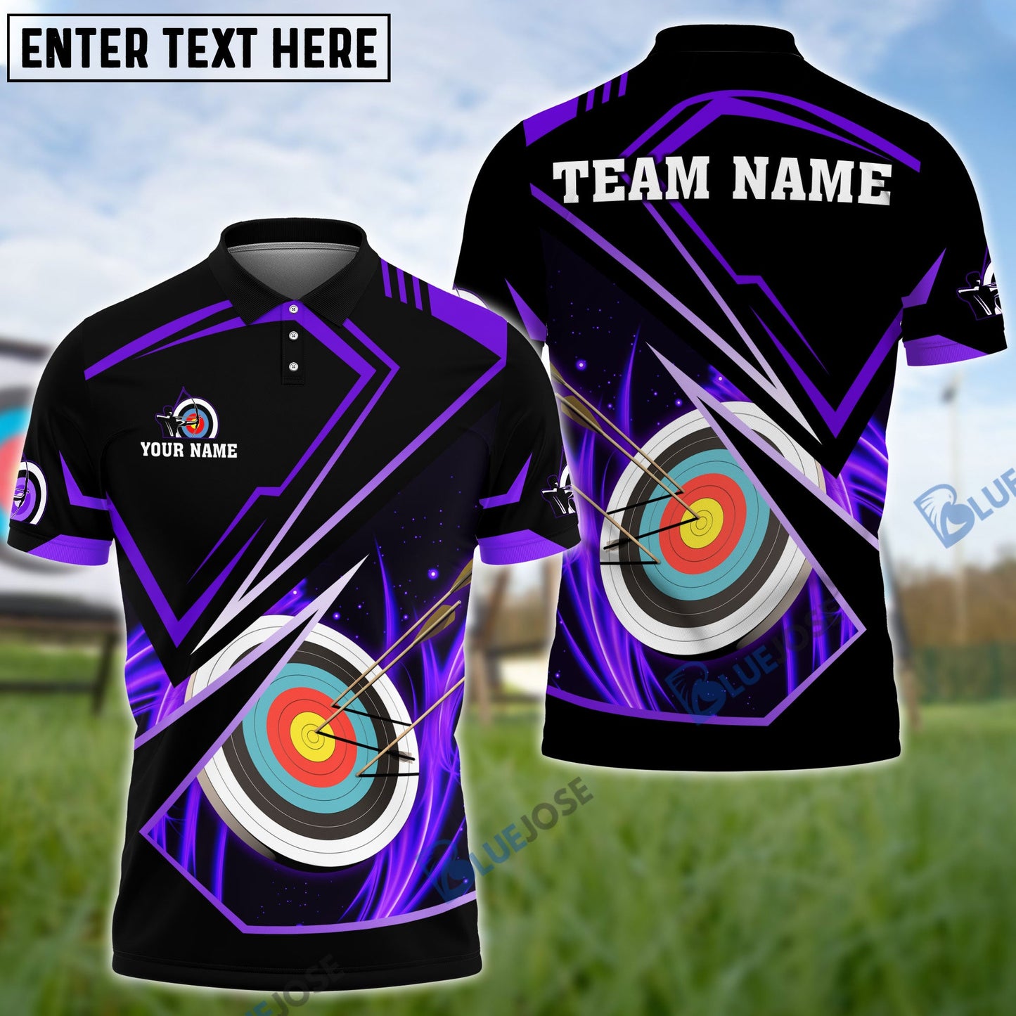 Frenzideas Archery Premium Multicolor Customized Name 3D Shirt (4 Colors)