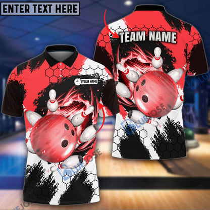 Frenzideas Bowling and Pins Colorful Break Personalized Name Team Name 3D Shirt (4 Colors)