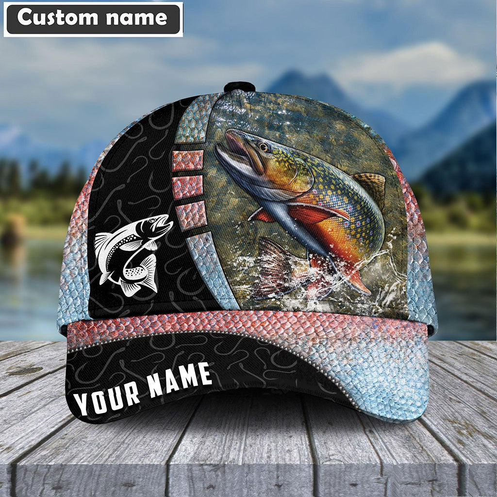 Frenzidea Personalized Trout Fishing Hook Camo Classic Cap