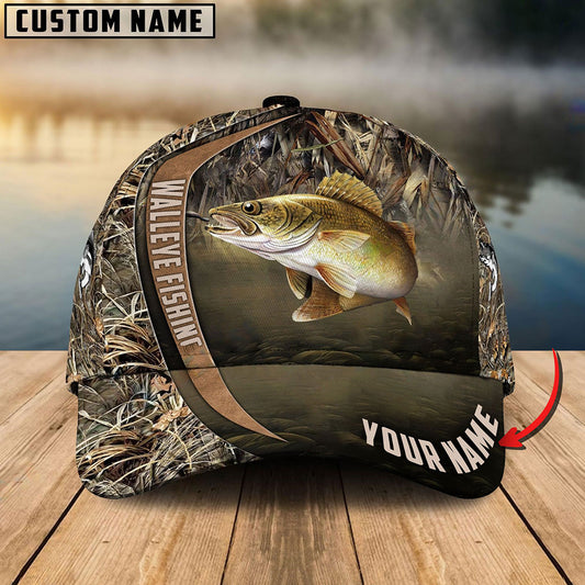 Frenzidea Personalized Walleye Fishing Grass Nature Classic Cap