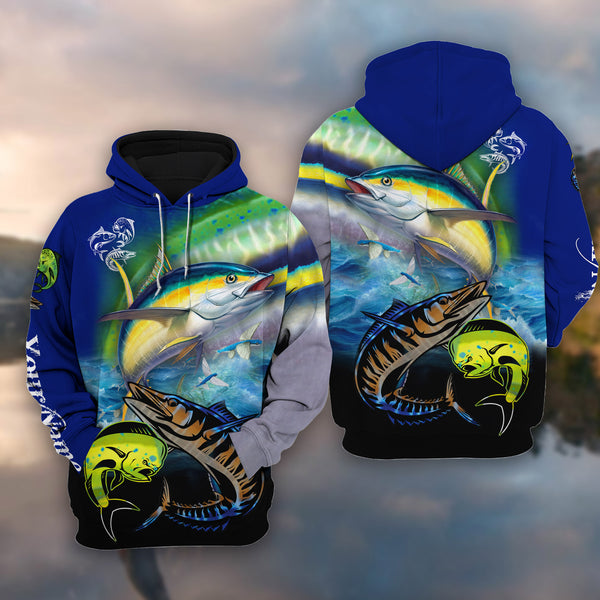 frenzidea Mahi-Mahi, Wahoo, Tuna Customize Name 3D Hoodie