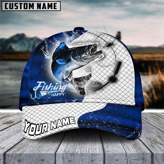 Frenzidea Personalized Walleye Fishing Dark Blue Skin Sport Classic Cap