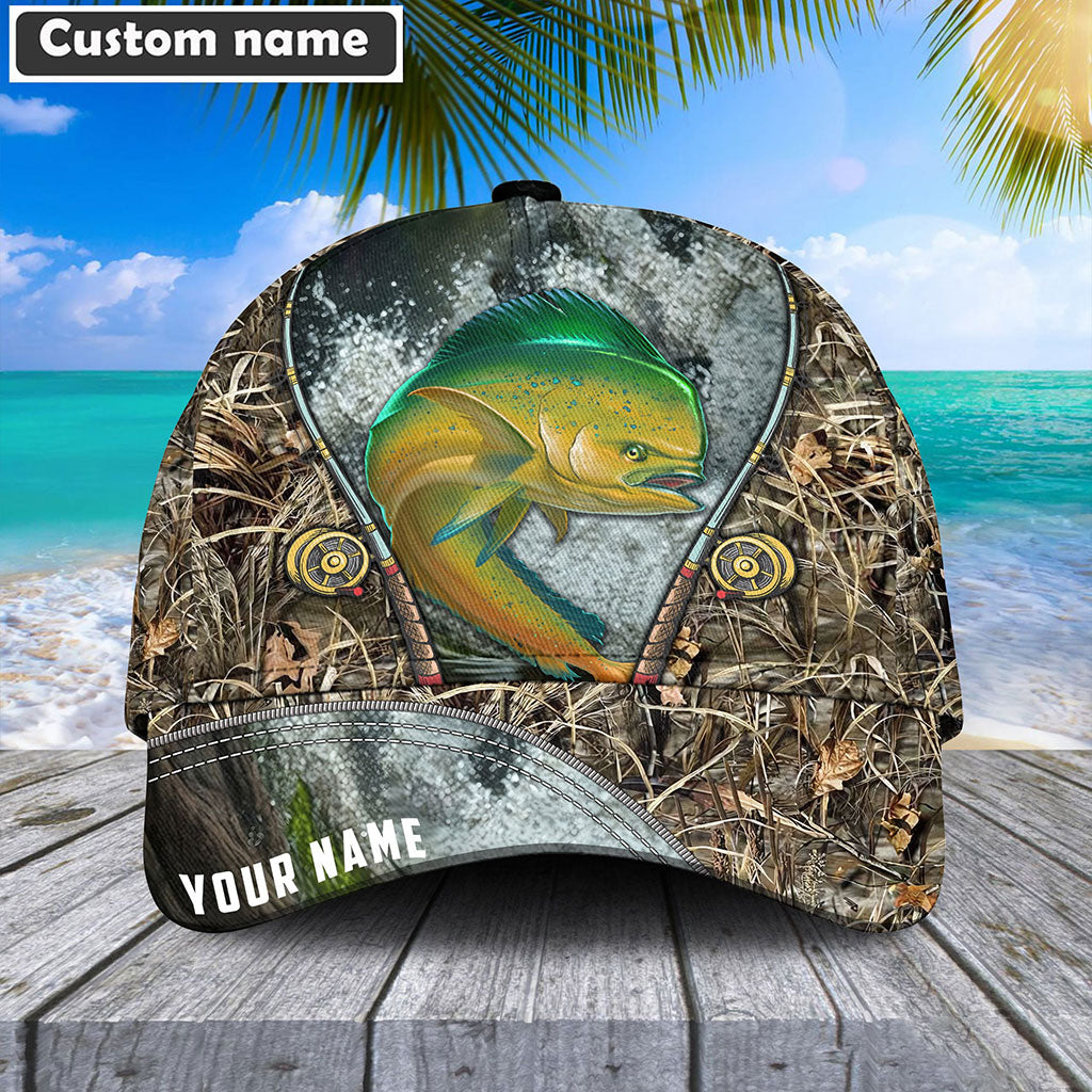Frenzidea Custom Name Mahi Mahi Fishing Rod Cap