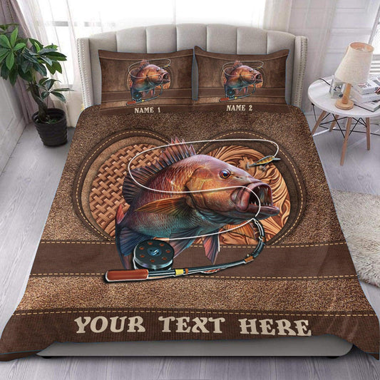 Frenzidea Fishing Big Heart Personalized Bedding Set