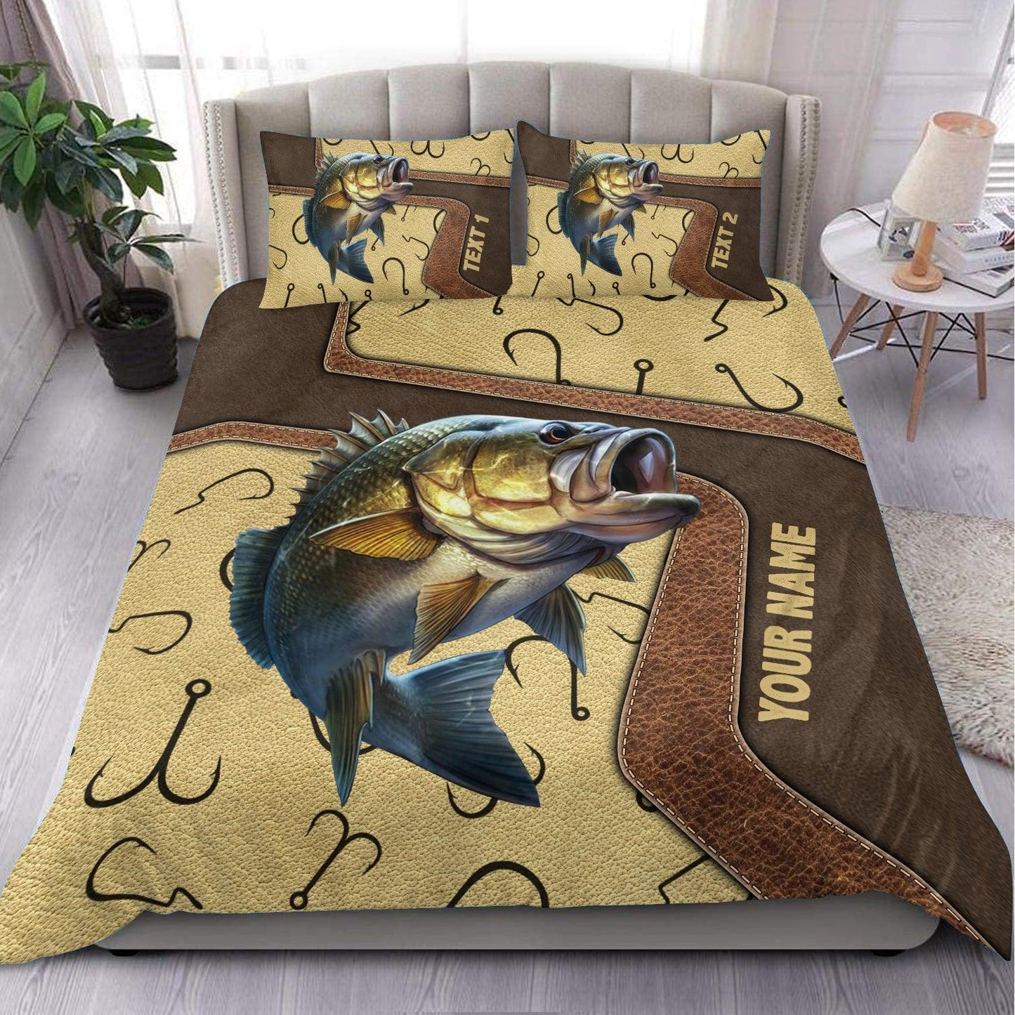 Frenzidea Fishing Hook Personalized Bedding Set