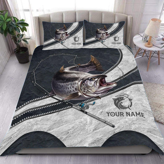 Frenzidea Fishing Zipper Leather Pattern Personalized Bedding Set