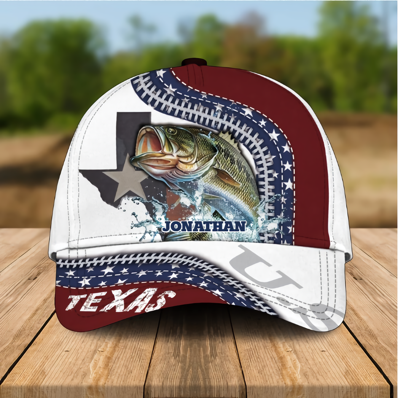 Frenzidea  Personalized Texas Fishing US Cap