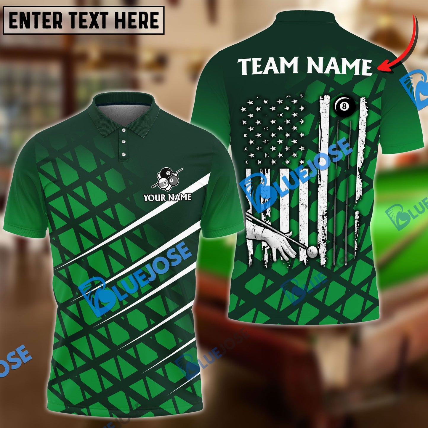 Frenzidea Billiards Ball 8 To The New America Personalized Name, Team Name Unisex Shirt ( 4 Colors )