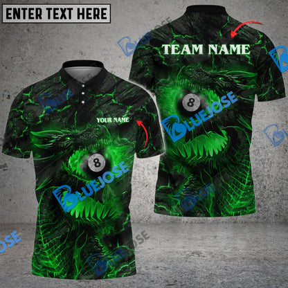 Frenzidea Billiards Ball 8 Firaga Dragon Personalized Name, Team Name Unisex Shirt ( 4 Colors )