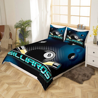 frenzidea Billiards Modern Blue Black Bedding Set