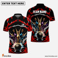 Frenzideas Bowling Break Pins Pattern Customized Name 3D Shirt (4 Colors)