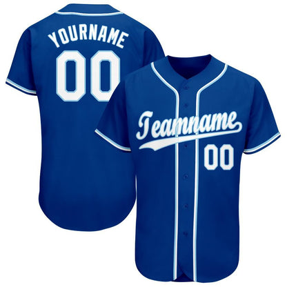 Frenzidea Custom Royal White-Light Blue Baseball Jersey