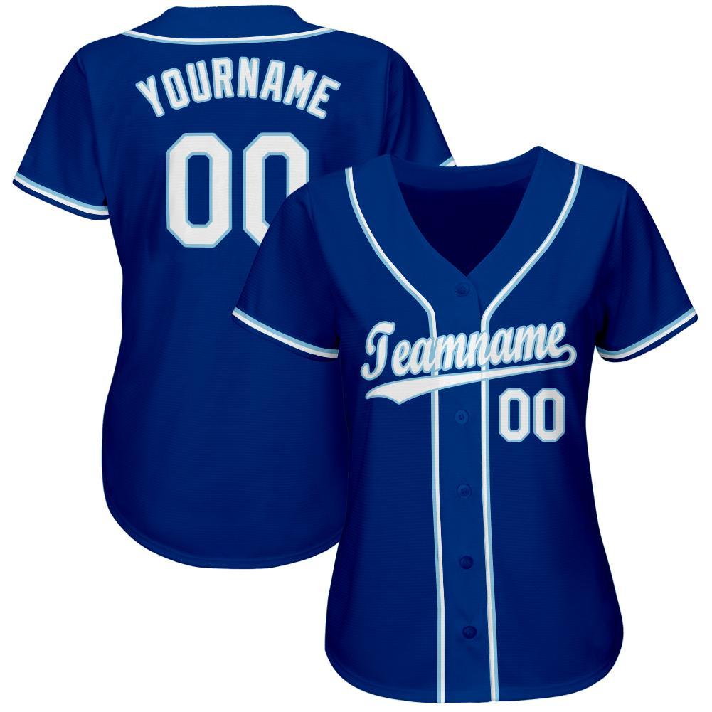 Frenzidea Custom Royal White-Light Blue Baseball Jersey