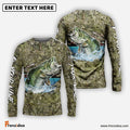 Frenzidea Bass Fish Camouflage Fishing Custom Name Shirts