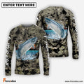Frenzidea Atlantic Salmon Fishing Lure Camouflage Custom Name Shirts