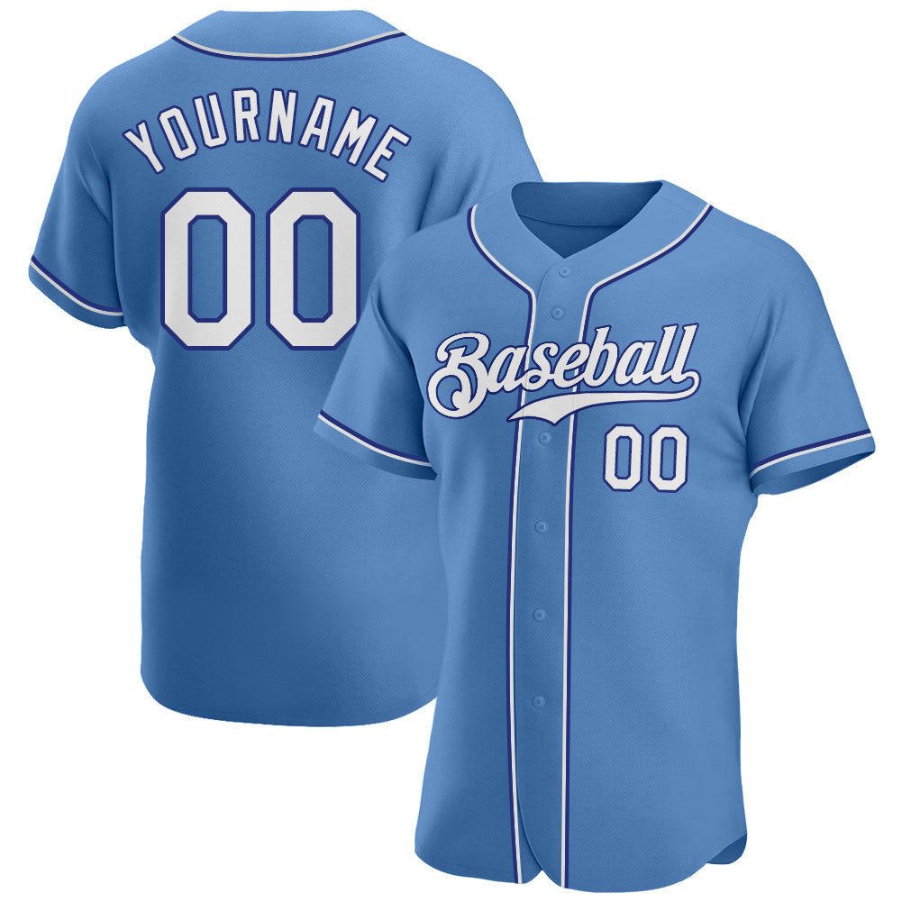 Frenzidea Custom Light Blue White-Royal Authentic Baseball Jersey