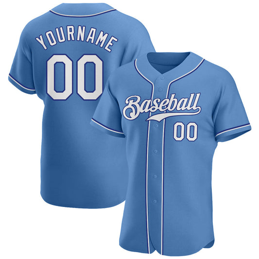 Frenzidea Custom Light Blue White-Royal Authentic Baseball Jersey