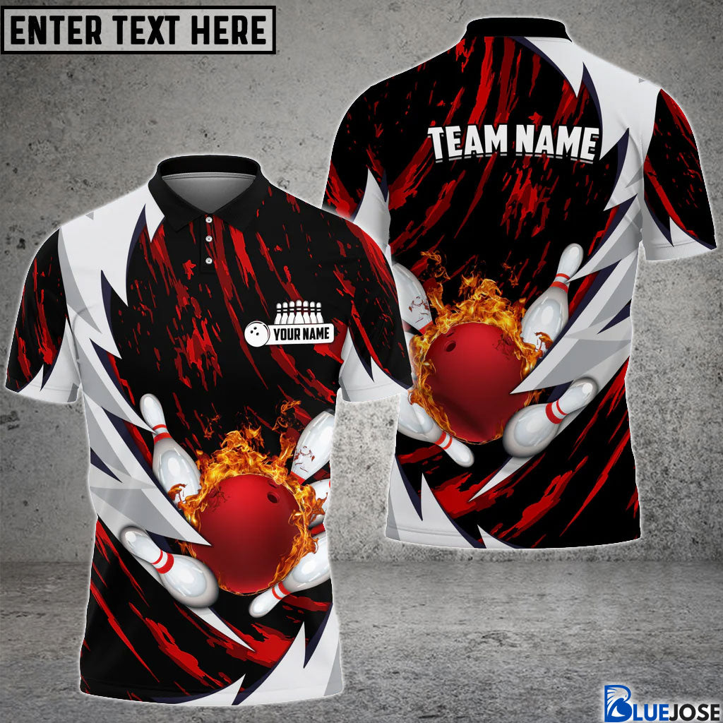 Frenzideas Personalized Name Thunders Bowling And Pins Multicolor 3D Shirt
