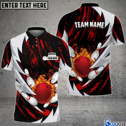 Frenzideas Personalized Name Thunders Bowling And Pins Multicolor 3D Shirt