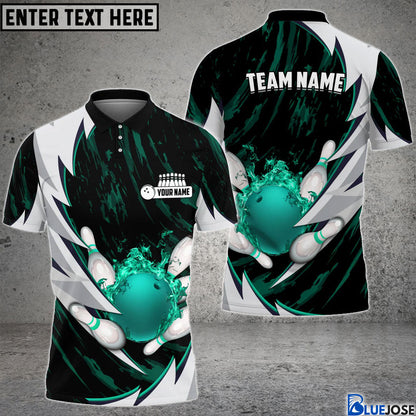 Frenzideas Personalized Name Thunders Bowling And Pins Multicolor 3D Shirt