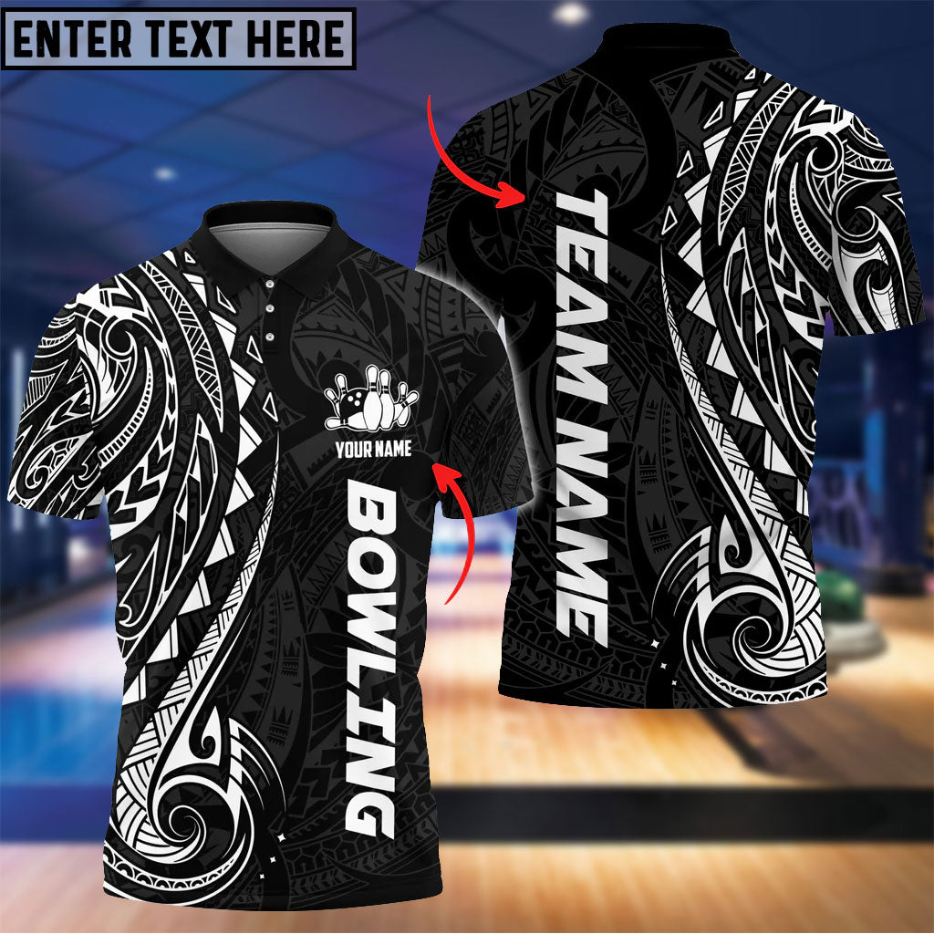 frenzidea Bowling And Pins Maori Customized Name 3D Shirt (4 Colors)