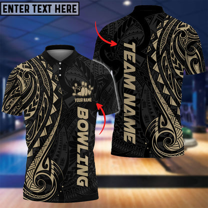frenzidea Bowling And Pins Maori Customized Name 3D Shirt (4 Colors)