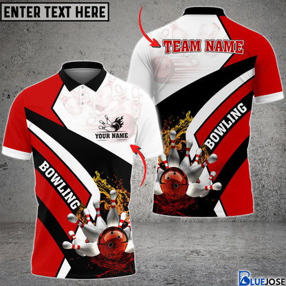 Frenzideas Personalized Name Bowling And Pins Multicolor Option 3D Shirt