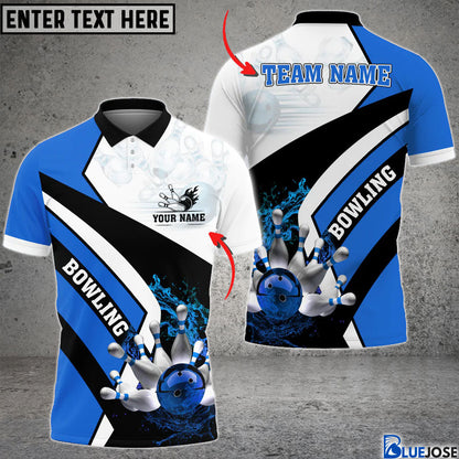 Frenzideas Personalized Name Bowling And Pins Multicolor Option 3D Shirt