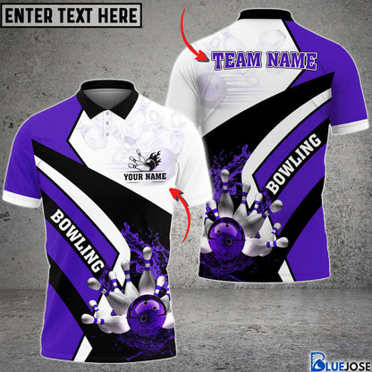 Frenzideas Personalized Name Bowling And Pins Multicolor Option 3D Shirt
