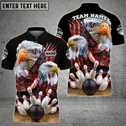 Frenzidea Bowling And Pins American Eagles Pride Customized Name And Team Name 3D Shirt