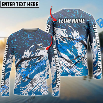 Frenzidea Salmon Fishing Bluefin Sport Custom Name & Team Name 3D Shirts
