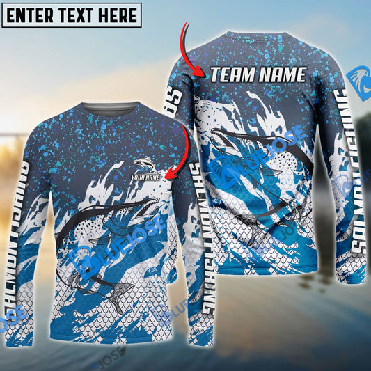 Frenzidea Salmon Fishing Bluefin Sport Custom Name & Team Name 3D Shirts