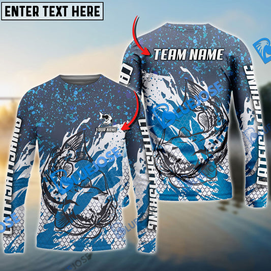 Frenzidea Catfish Fishing Bluefin Sport Custom Name & Team Name 3D Shirts