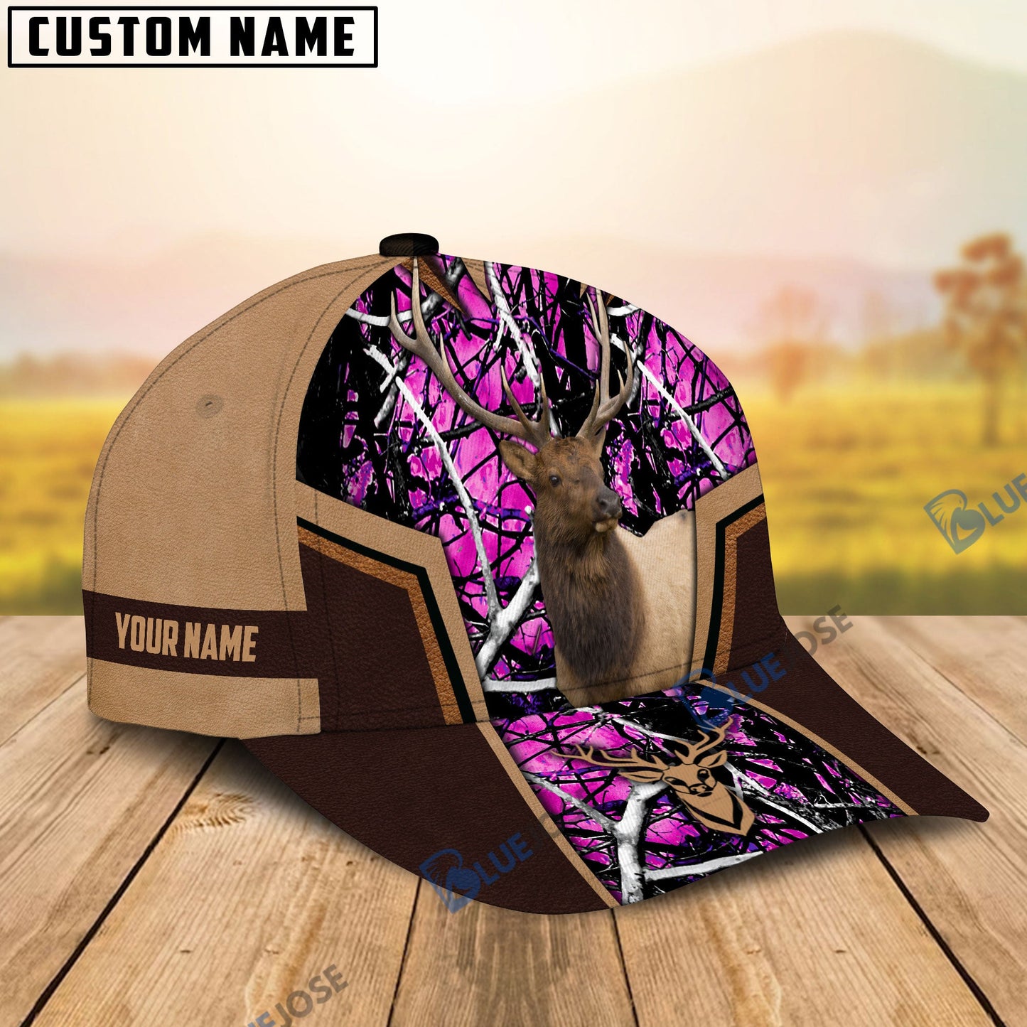 frenzidea Elk Hunting Premium Personalized Name Cap