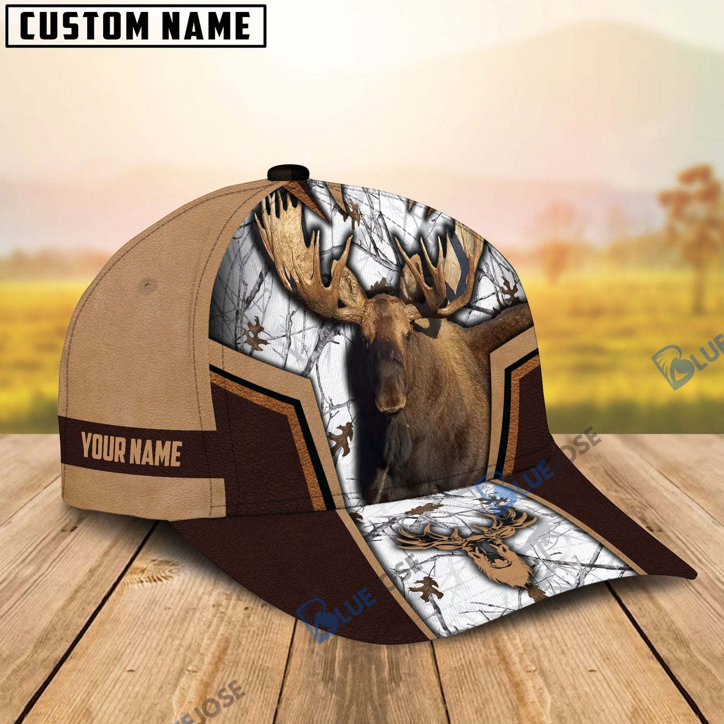 frenzidea Moose Hunting Premium Personalized Name Cap
