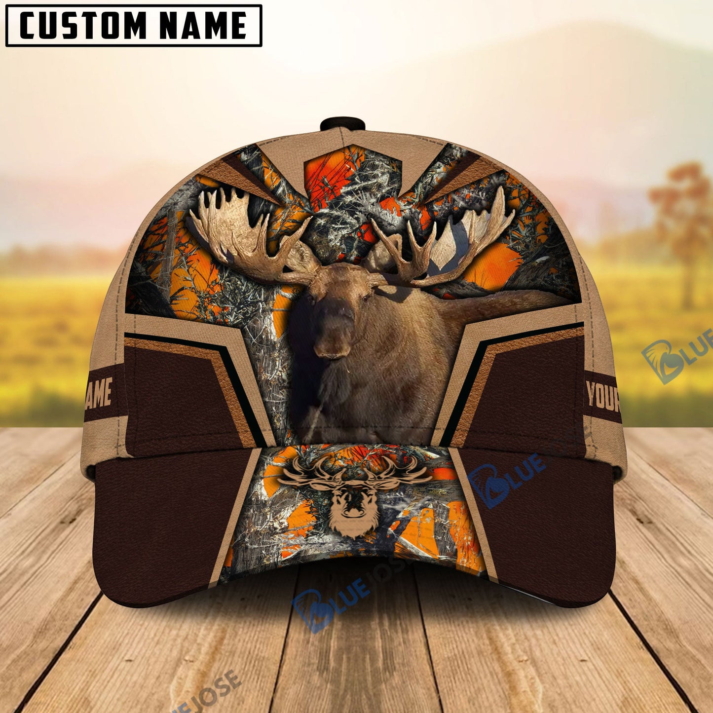 frenzidea Moose Hunting Premium Personalized Name Cap