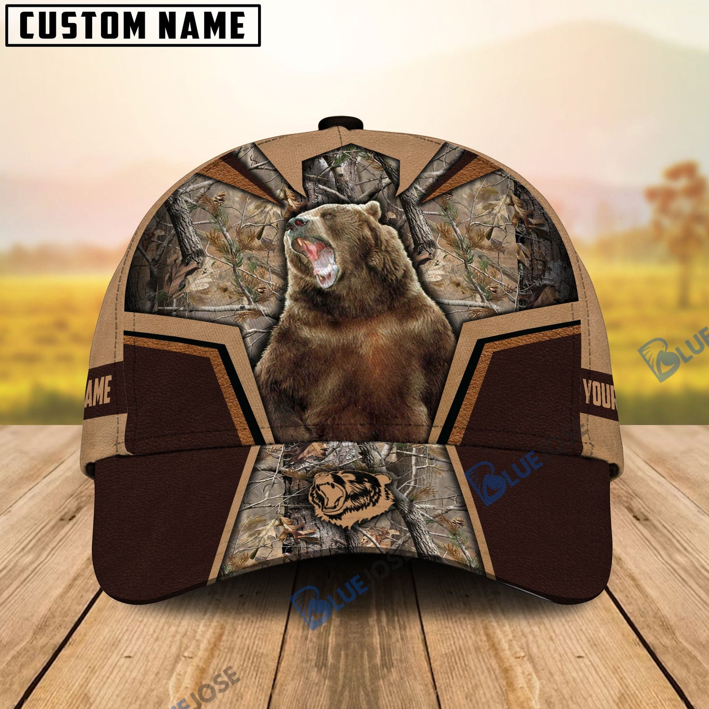 frenzidea Bear Hunting Premium Personalized Name Cap