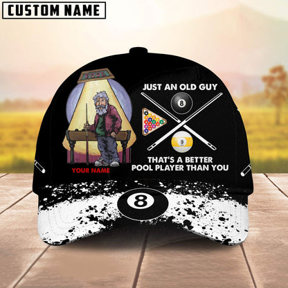 Frenzidea Billiard Lover Personalized Name 3D Over Printed Cap