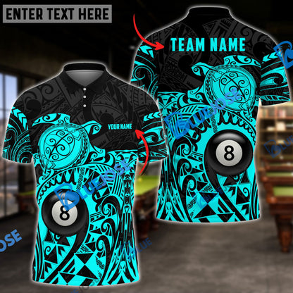 frenzidea Billiards Ball 8 Maori Turtle Personalized Name, Team Name Unisex Shirt ( 4 Colors )