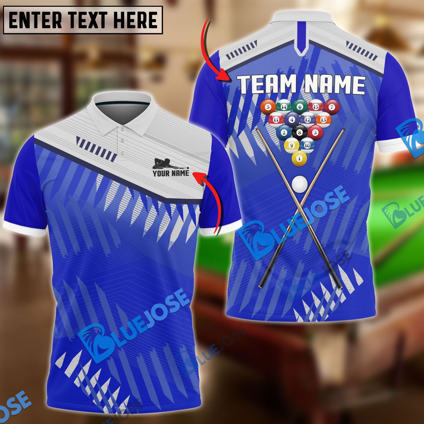 frenzidea Billiards Ball 8 Sport Tournament 2 Personalized Name, Team Name Unisex Shirt ( 6 Colors )